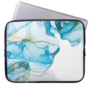 Golden ocean waves. Rich bright abstract picture. Laptop Sleeve