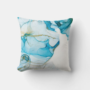 Golden ocean waves. Rich bright abstract picture.  Throw Pillow