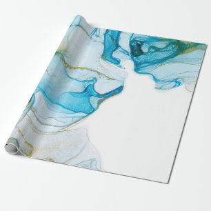 Golden ocean waves. Rich bright abstract picture.  Wrapping Paper