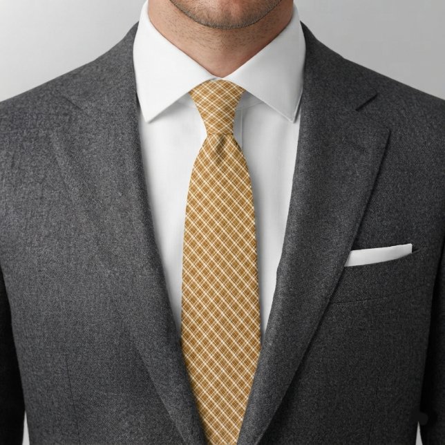 Golden Ochre Diamond Check Tie (Creator Uploaded)
