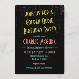 Golden Oldie Anniversaire Fête Invitation