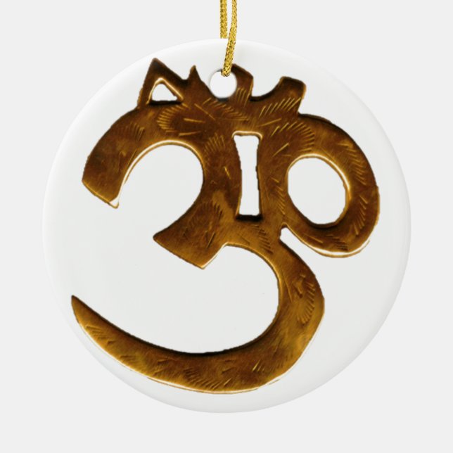 Golden Om Ceramic Ornament (Front)
