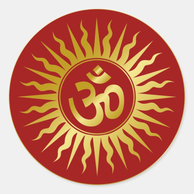 Golden Om Classic Round Sticker (Front)