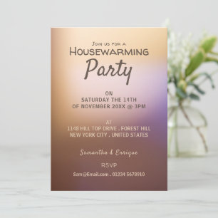 Golden Ombré, Modern Housewarming Party Invite