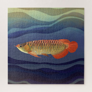Golden Orange Arowana Fish   Fish Enthusiasts Jigsaw Puzzle