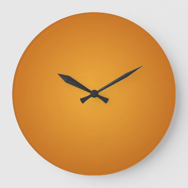 Golden Orange Burnt Orange Rustic Cheerful Large Clock (Front)