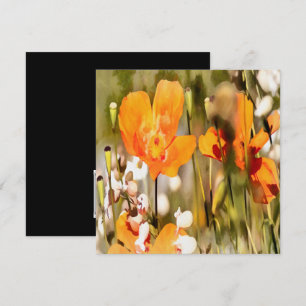 Golden Orange California Poppy Acrylic Painting Invitation