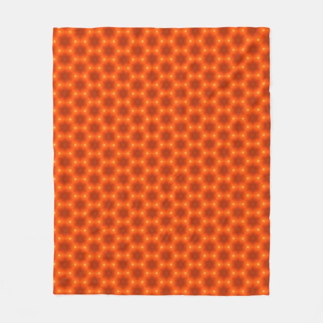 Golden Orange Honeycomb Hexagon Pattern Fleece Blanket (Front)