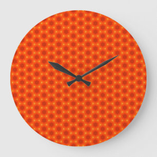 Golden Orange Honeycomb Hexagon Pattern Large Clock