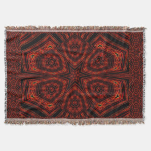 Golden Orange Star Flower Throw Blanket