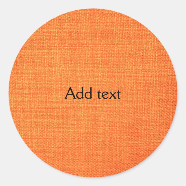 Golden Orange TEMPLATE, personalize, Classic Round Sticker (Front)