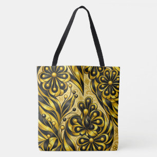 Golden Orbit Bloom Tote Bag