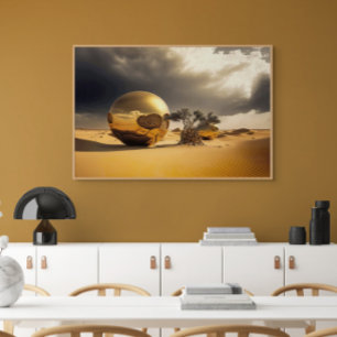 Golden Orbs in the Desert Storm Canvas Print