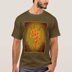 Golden Orchids Floral Art  T-Shirt
