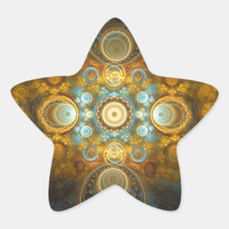 Golden oriental design star sticker