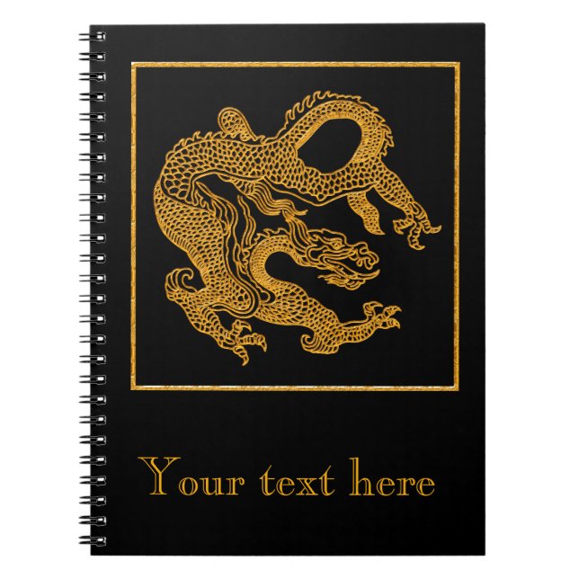 Golden oriental dragon 01 notebook (Front)