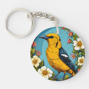 🐦 Golden Oriole Garden Bloom Charm Gift 🐦 Keychain
