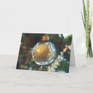 Golden Ornament, 7" x 5" Folded Holiday Card