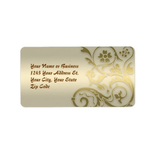 golden ornament address label