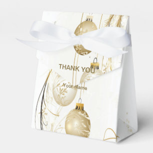 Golden Ornament Christmas Holiday Party Elegant Favor Box
