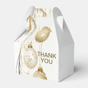 Golden Ornament Christmas Holiday Party Elegant Favor Box