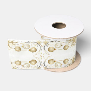 Golden Ornament Christmas Holiday Party Elegant Satin Ribbon