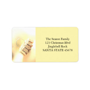 Golden Ornament Christmas label