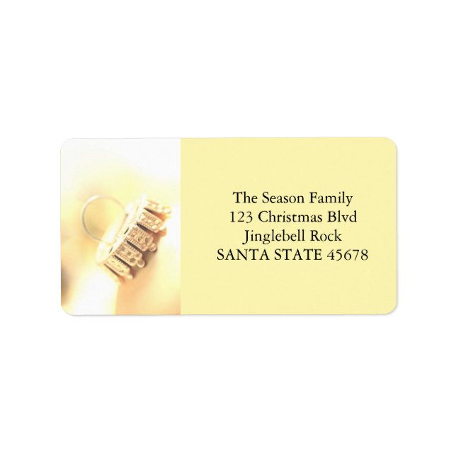 Golden Ornament Christmas label (Front)