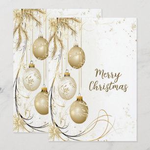 Golden Ornament Christmas Party Elegant Holiday Card