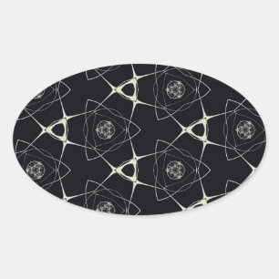 Golden Ornament Oval Sticker