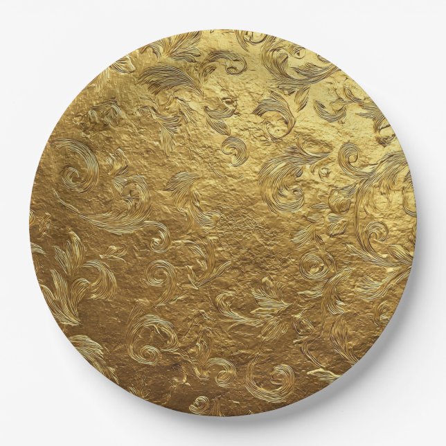 Golden ornament paper plate (Front)