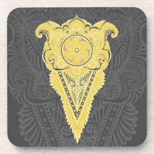 Golden Ornamental Flame Coaster