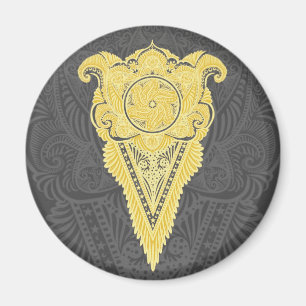 Golden Ornamental Flame Magnet