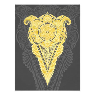 Golden Ornamental Flame Photo Print