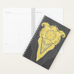 Golden Ornamental Flame Planner