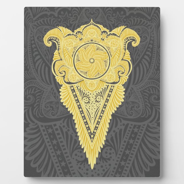 Golden Ornamental Flame Plaque (Front)