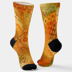 Golden Ornamental  Paisley Socks