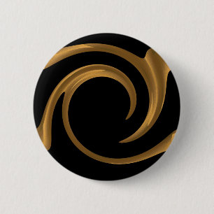 Golden ornamentation 2 inch round button