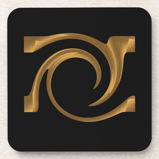 Golden ornamentation coaster (Front)