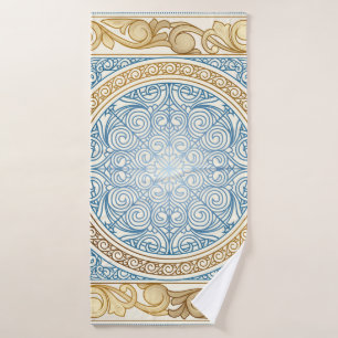 Golden ornate decorative vintage design bath towel
