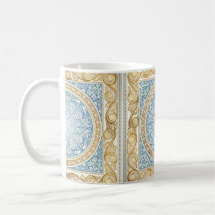 Golden ornate decorative vintage design coffee mug