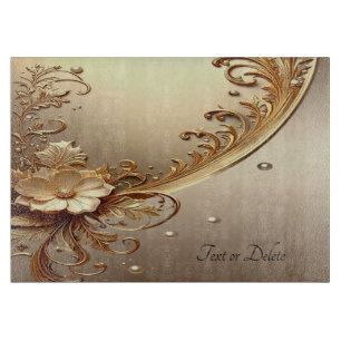 Golden Ornate Floral Cutting Board