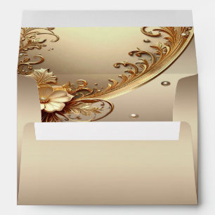 Golden Ornate Floral Envelope