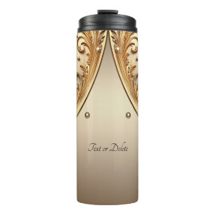 Golden Ornate Floral Thermal Tumbler