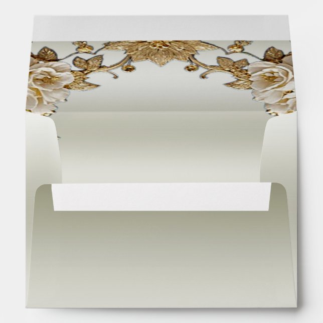 Golden Ornate Flowers Envelope (Back (Bottom))