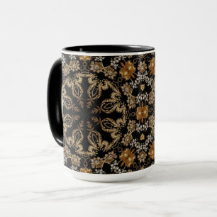 Golden Ornate Flowers Mug