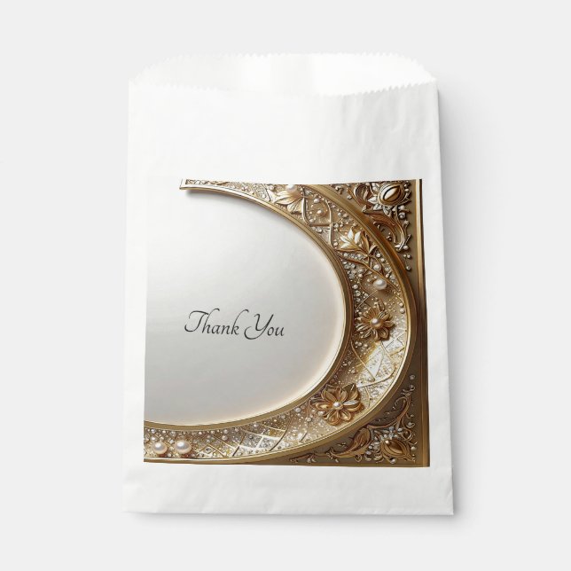 Golden Ornate Frame Favor Bag (Front)