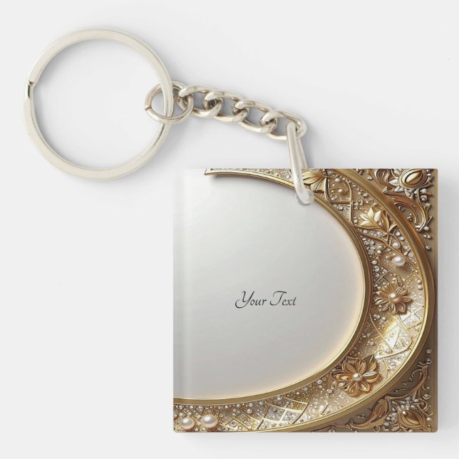 Golden Ornate Frame Keychain (Front)