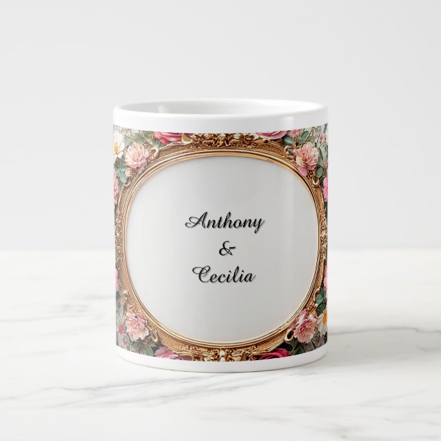 Golden Ornate Frame Large Coffee Mug (Front)