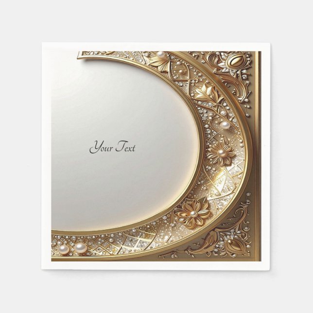 Golden Ornate Frame Napkin (Front)
